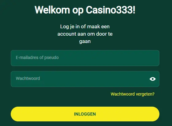 Inloggedeelte – toegang tot spelersaccount